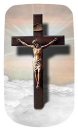 DAROYAL-107-BZ Crucifix Clouds Bronze